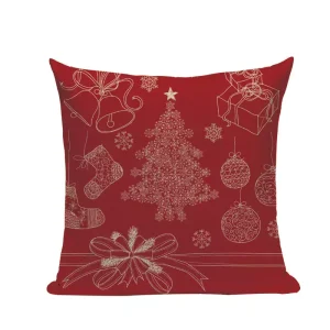 Housse de coussin sapin et père noël