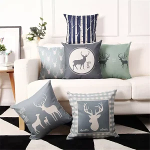 Housse de coussin cerf wapiti