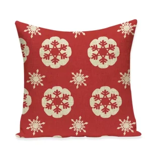 Housse de coussin noël flocon de cerf