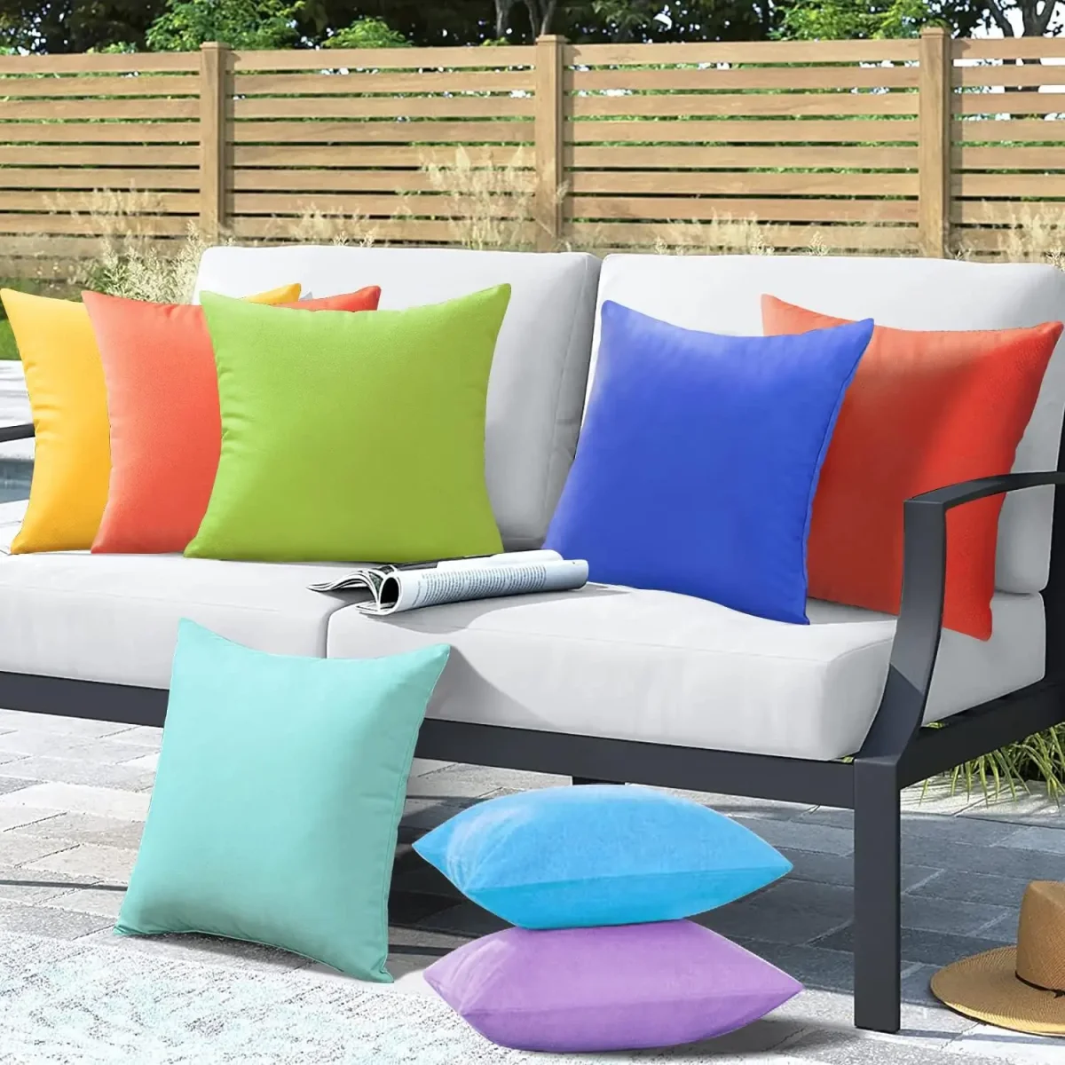 Housse de coussin imperméable pour salon extérieur