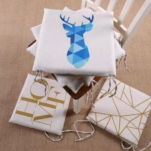 Coussin de chaise scandinave cerf bleu