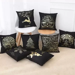 Housse de coussin noël collection sapin d’or