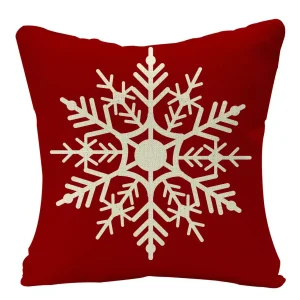 Housse de coussin flocon de Noël et sapin du cerf