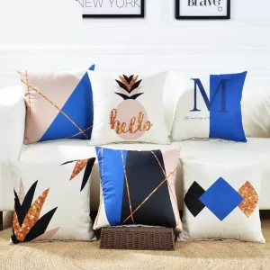 Housse de coussin collection triangle Bleu Nordique