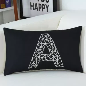 Housse de coussin collection texte & géométrie