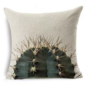 Housse de coussin nature cactus et plante grasse