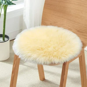 Galette de chaise fausse fourrure (diam 35cm et 45cm)