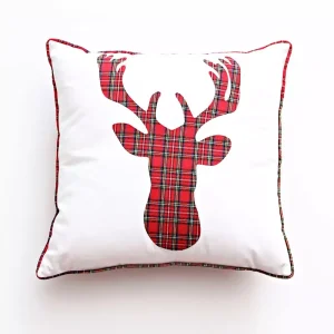 Housse de coussin Noël cerf du bucheron