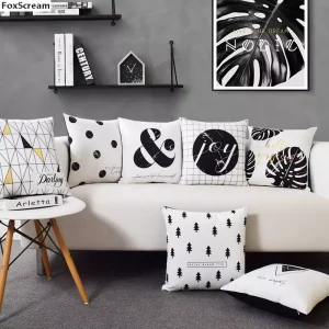 Housse de coussin tendance black & white