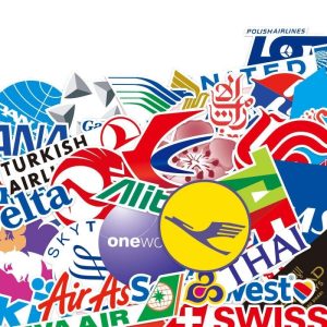 Autocollants Valise Compagnies Aériennes (Pack de 45)