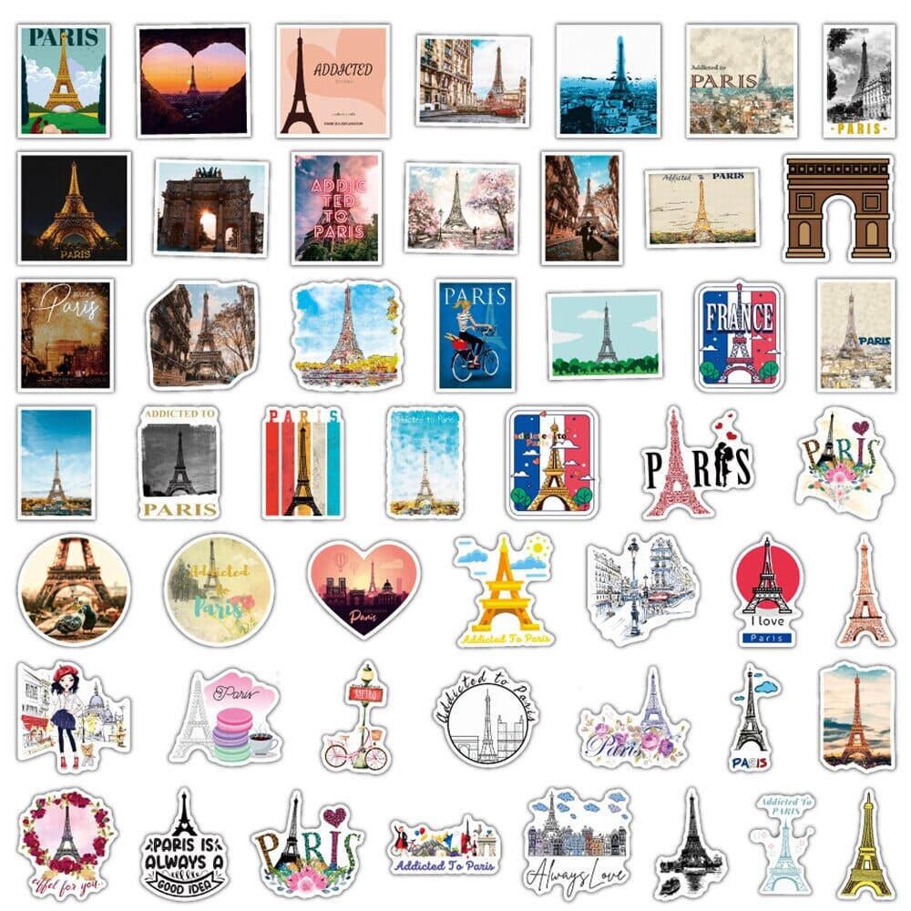 Autocollants Valise Paris (Pack de 50) – Image 4