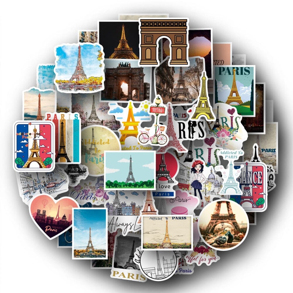 Autocollants Valise Paris (Pack de 50) – Image 2