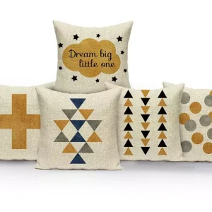 Housse de coussin géométrique orange basic