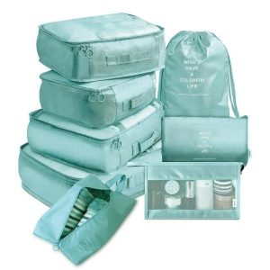 Organisateurs de Valise Colorful Life (Set de 8, Turquoise)