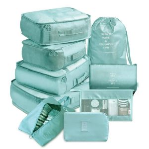Organisateurs de Valise Colorful Life (Set de 9, Turquoise)