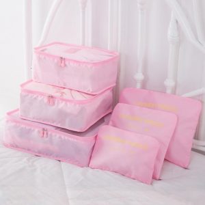Organisateurs de Valise Laundry Pouch (Set de 6, Rose)