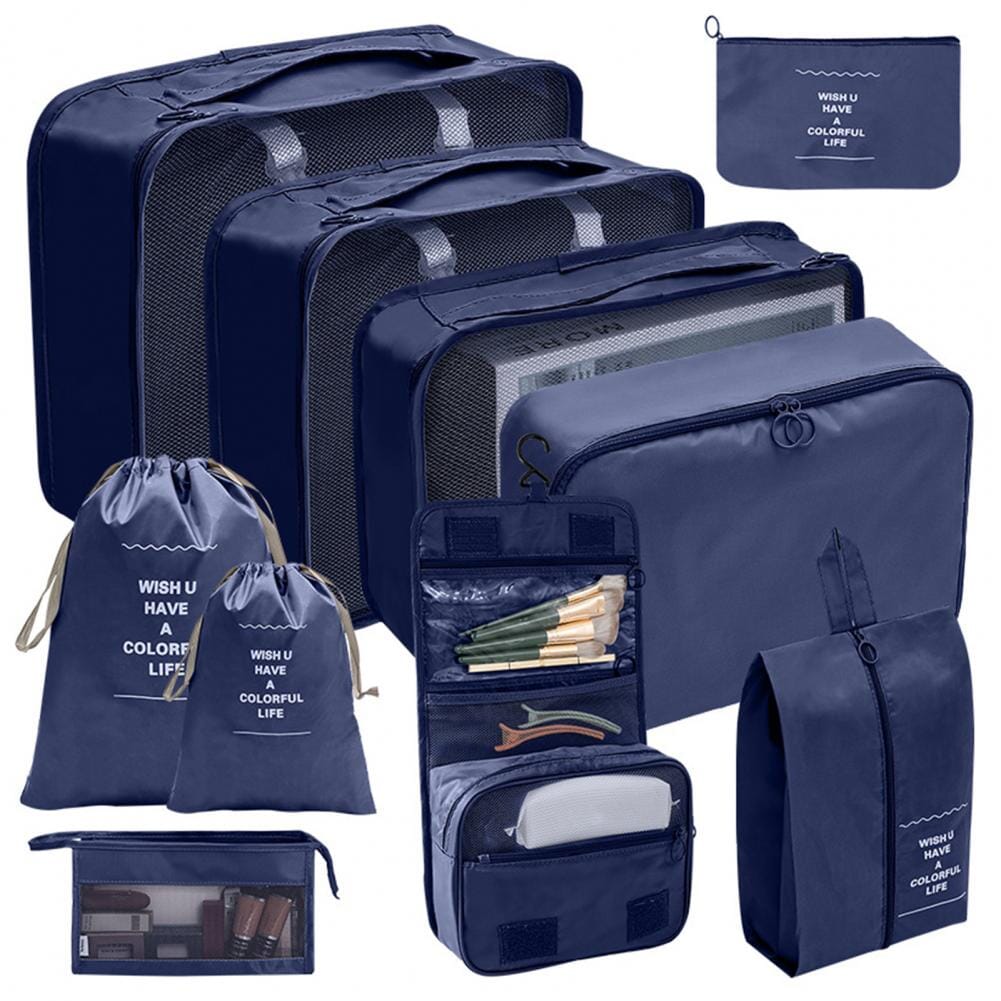 Organisateurs de Valise Set de 10 Pochettes (Bleu Marine) – Image 2