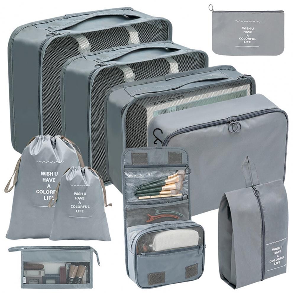 Organisateurs de Valise Set de 10 Pochettes (Gris) – Image 2