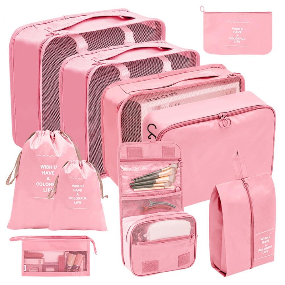 Organisateurs de Valise Set de 10 Pochettes (Rose)