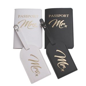 Protège-Passeports et Étiquettes Valise Couple Mr & Mrs