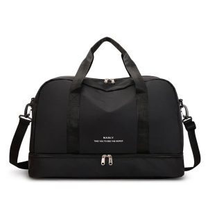 Sac de Voyage Femme avec Compartiment Chaussures Noir