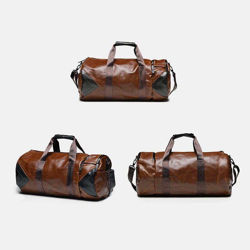 Sac Week-End Vintage Duffle Bag Marron – Image 6