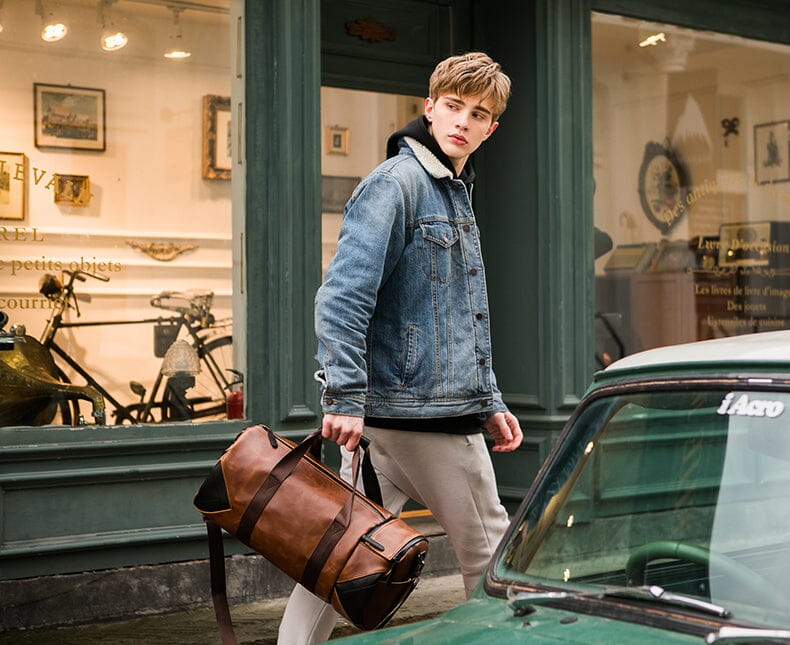 Sac Week-End Vintage Duffle Bag Marron – Image 8