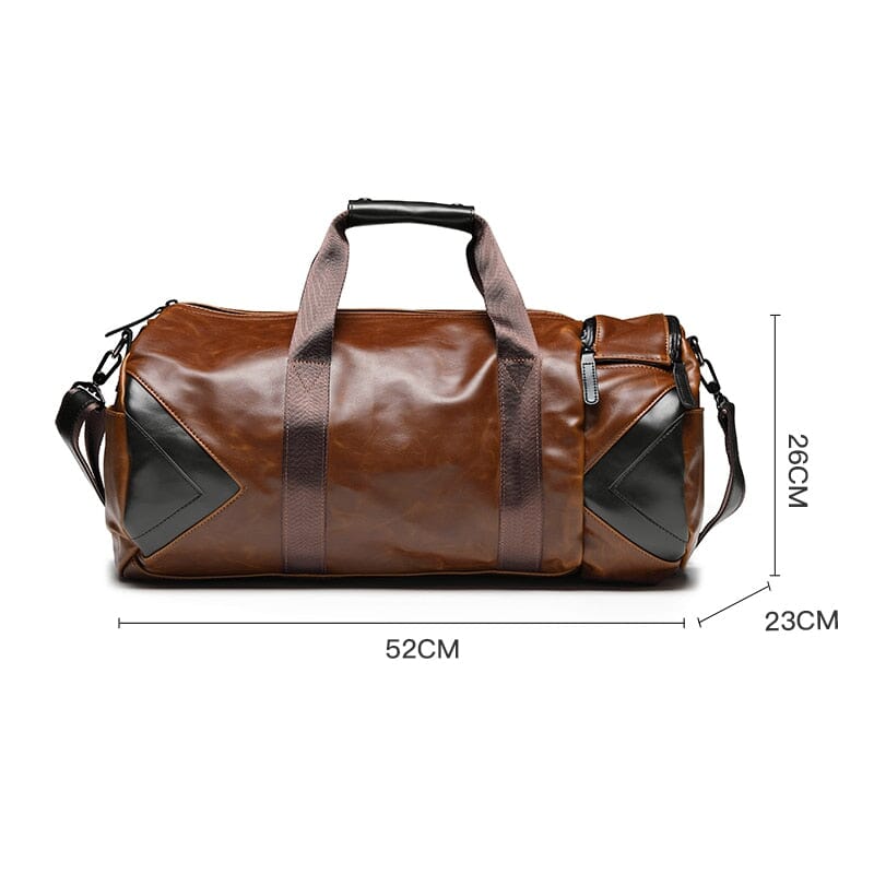 Sac Week-End Vintage Duffle Bag Marron – Image 7