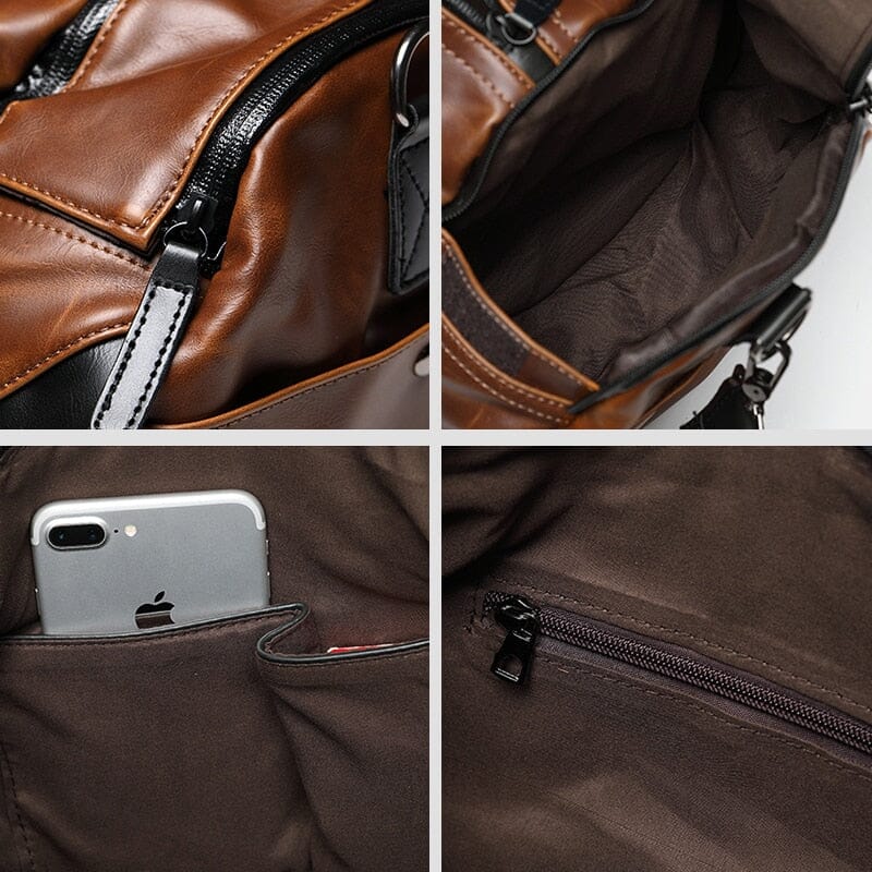 Sac Week-End Vintage Duffle Bag Marron – Image 5