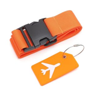 Sangle de Valise & Porte-Étiquette Bagage Avion Oranges