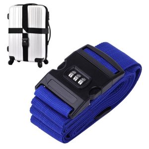 Sangle pour Valise avec Code 3 Chiffres Bleu Marine (En Croix)