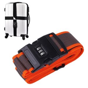 Sangle pour Valise avec Code 3 Chiffres Grise et Orange (En Croix)
