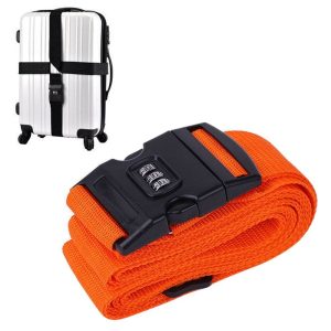 Sangle pour Valise avec Code 3 Chiffres Orange (En Croix)