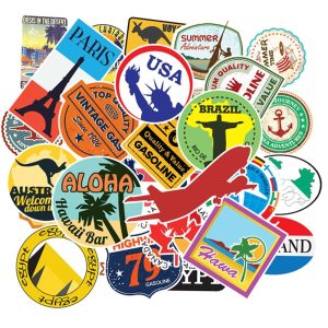 Stickers Valise Voyages (Pack de 50)