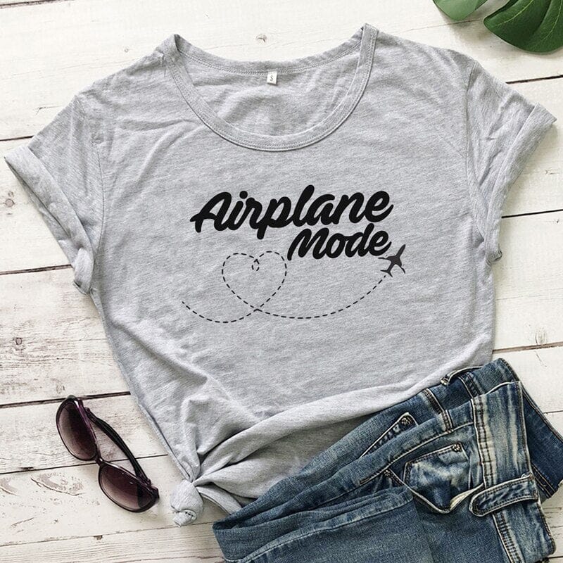 T-Shirt Voyage Avion Femme Airplane Mode – Image 4