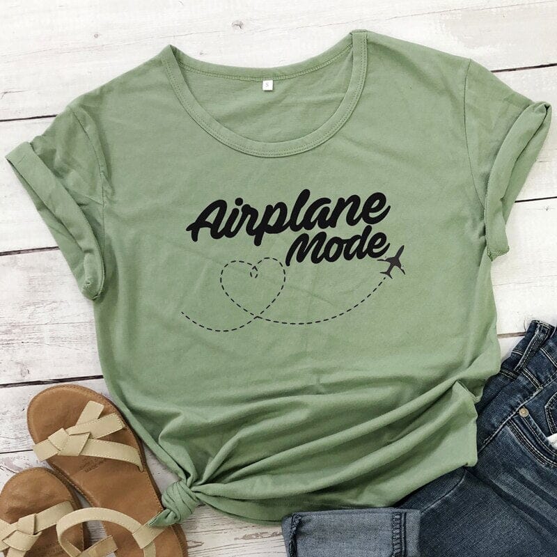 T-Shirt Voyage Avion Femme Airplane Mode – Image 5