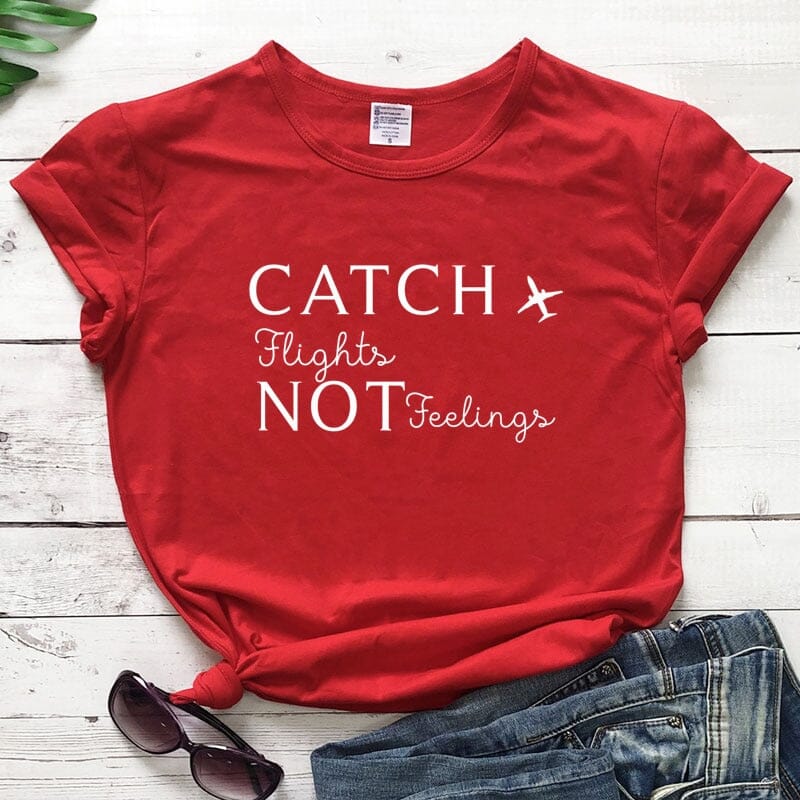 T-Shirt Voyage Avion Femme Catch Flights Not Feelings – Image 6