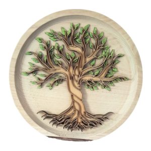 Tableau Arbre de Vie en Bois Coloré : Éclat Naturel