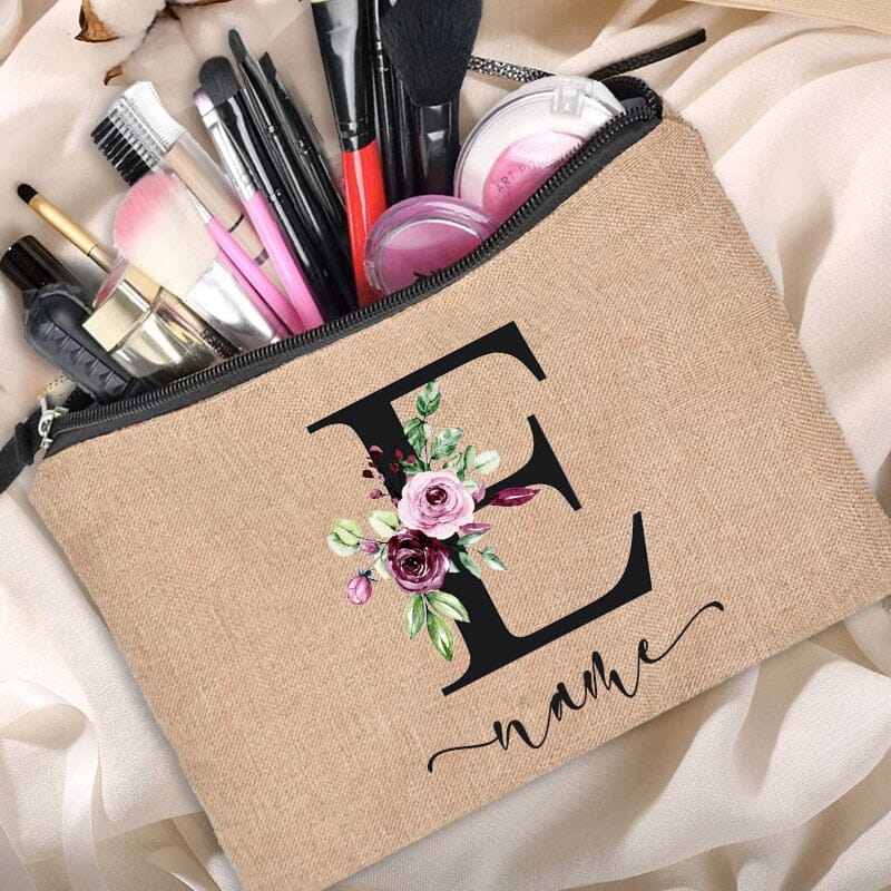 Trousse de Maquillage Personnalisée Prénom et Initiale Fleurie – Image 6