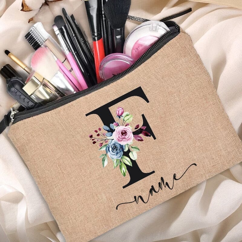 Trousse de Maquillage Personnalisée Prénom et Initiale Fleurie – Image 7