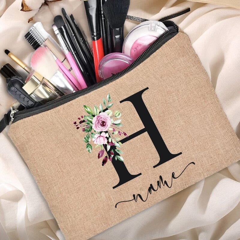 Trousse de Maquillage Personnalisée Prénom et Initiale Fleurie – Image 9