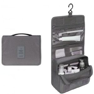 Trousse de Toilette à Suspendre de Voyage Grise
