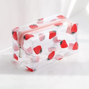 Trousse de Toilette Femme Transparente Fraises