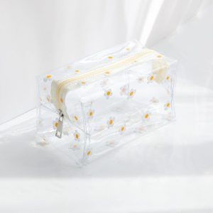 Trousse de Toilette Femme Transparente Marguerites